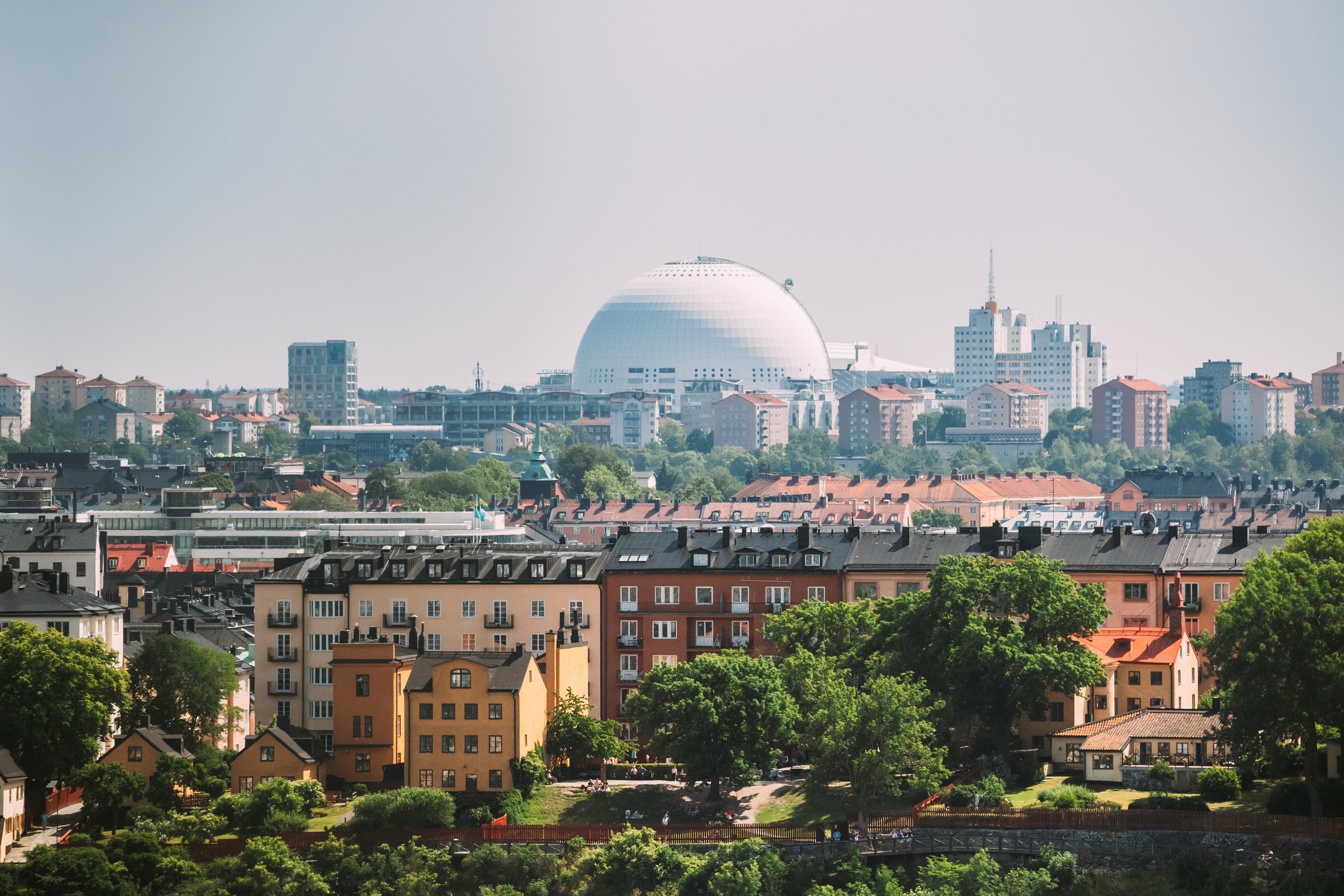 Utsikt över Globen i Stockholm
